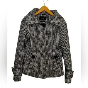 Majora wool blend, herringbone pattern, Light Winter Jacket w  placket Size XS
